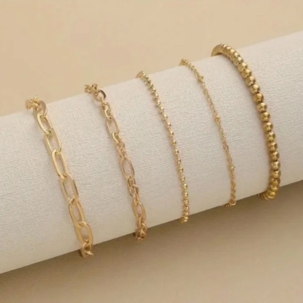 NWOT 14K Gold Plated Bracelet Stack